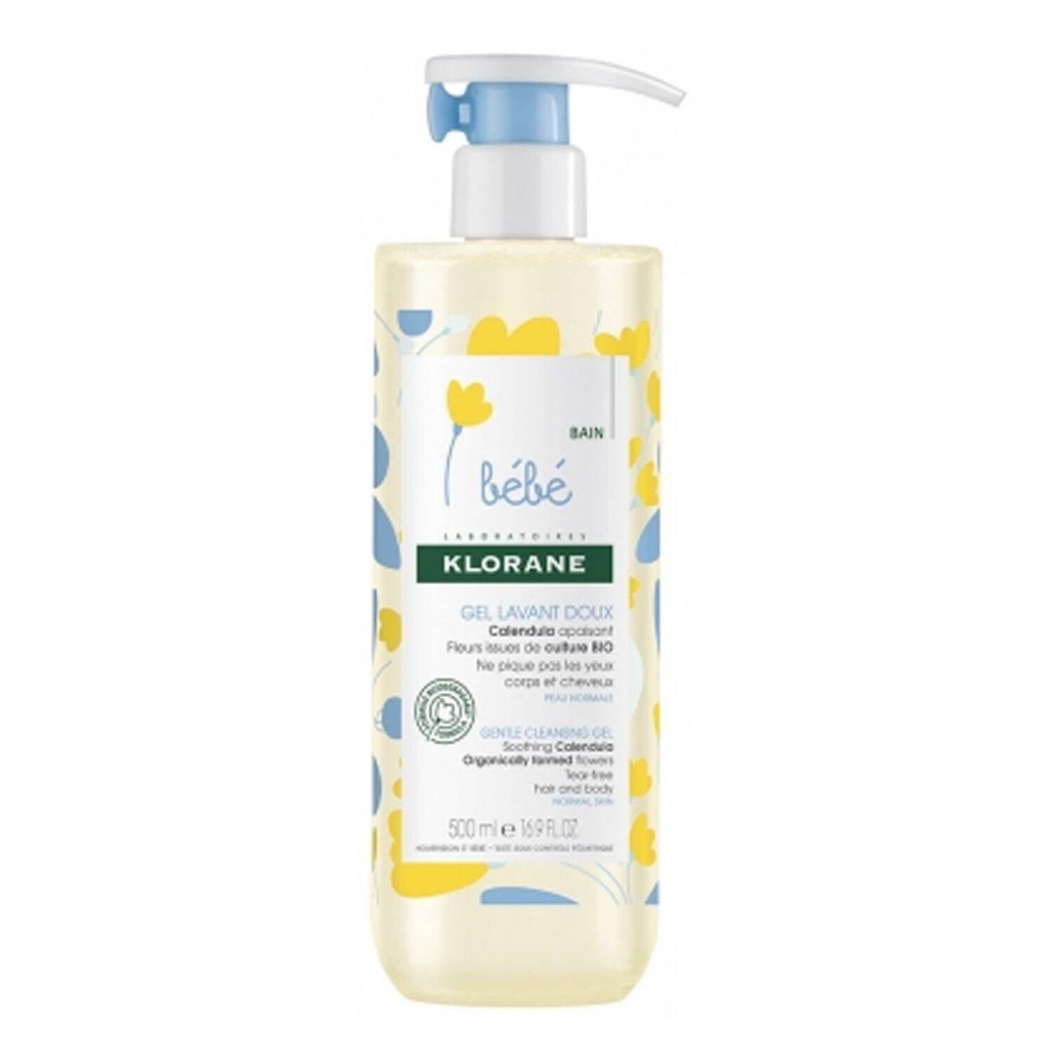 Klorane Gel Lavant Doux Bébé Calendula Apaisant - 500 ml
