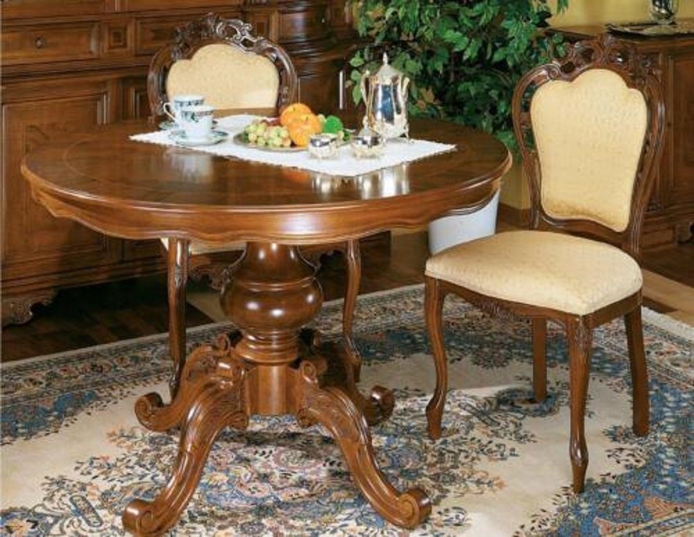 JVmoebel Esszimmer-Set Runder Esstisch Essgruppe Set Garnitur Tisch mit Stühlen 3tlg. Set