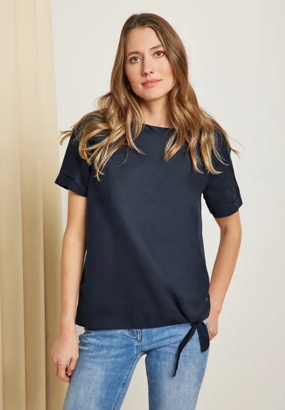 CECIL Leinenbluse im Materialmix