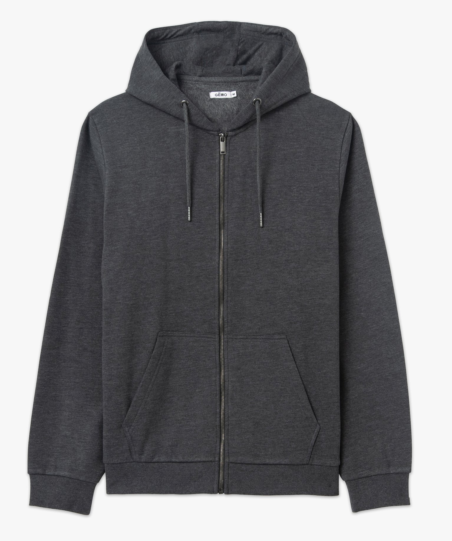 Sweat zippé à capuche homme gris | GEMO