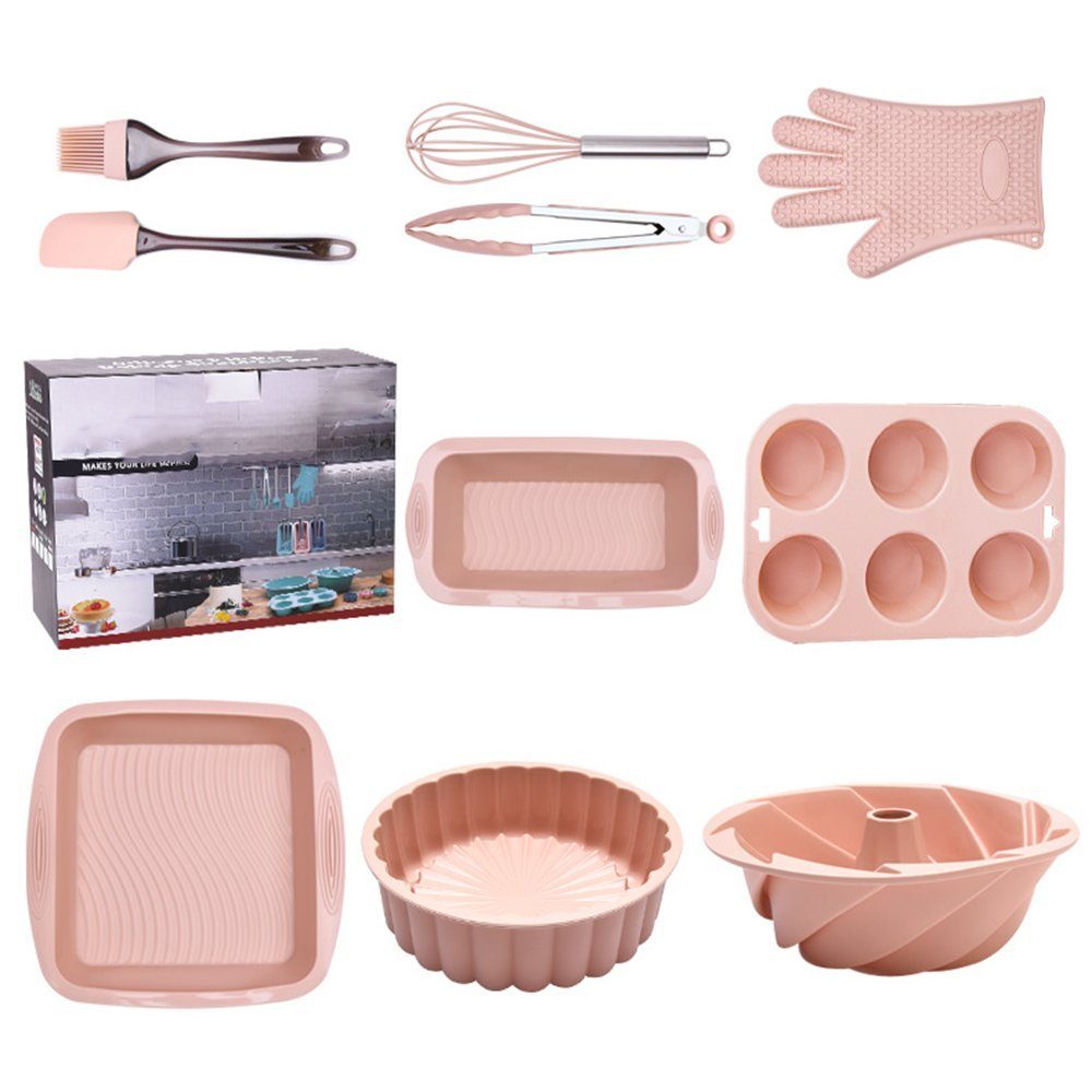 Zimtky Backblech Silikon-Kuchenform, 10-teiliges Backwerkzeug-Set für die Heimküche