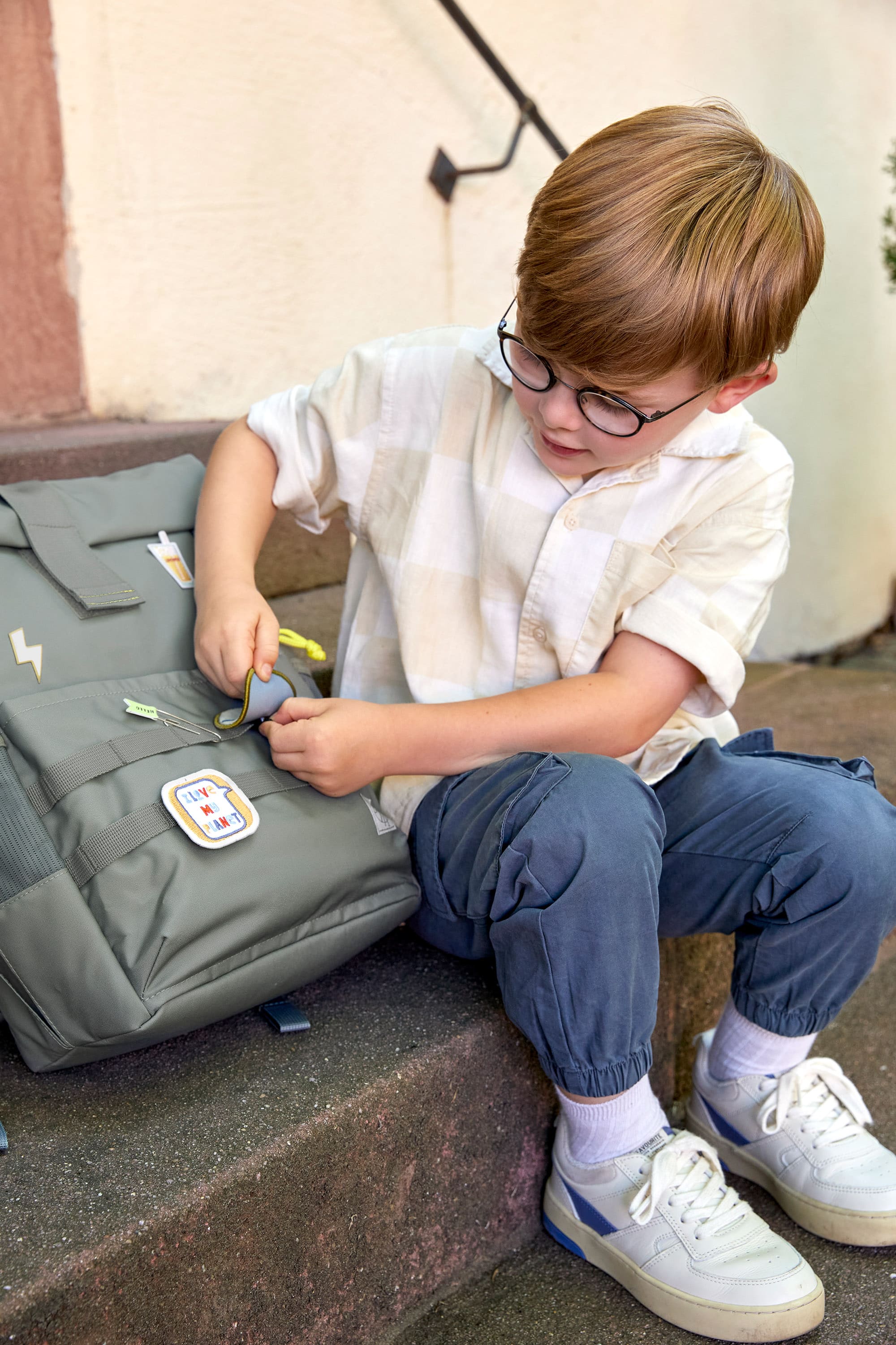 Kinderrucksack Rolltop, Grün