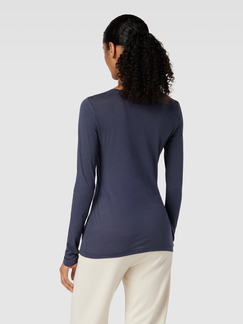 Longsleeve mit Rundhalsausschnitt Modell 'ENRICCAA SOFT' in marineblau