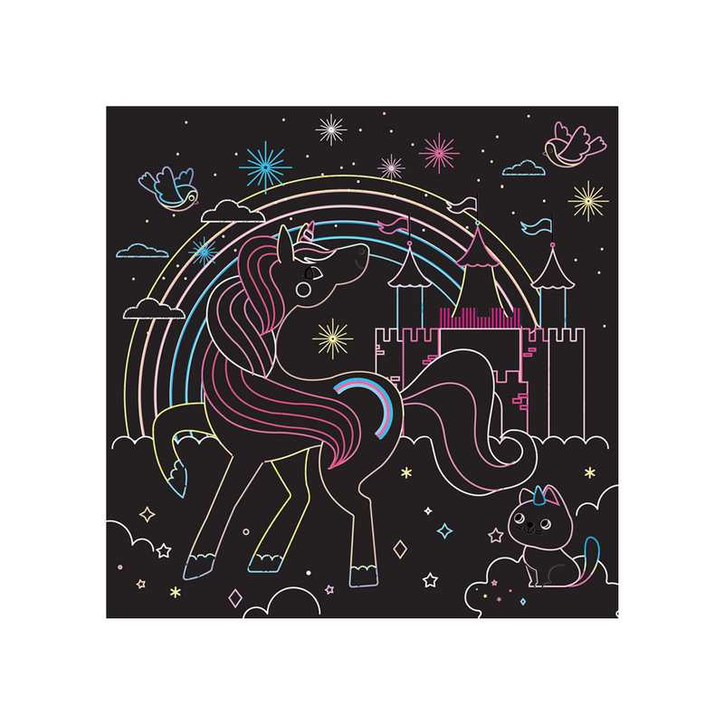Pochette Cartes à gratter Licornes et chevaux - Gründ