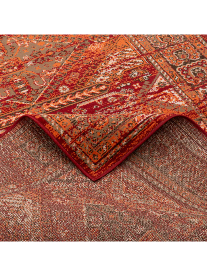 Pergamon Designer Teppich Pop-Vintage Orient Bordüre in Terracotta günstig kaufen