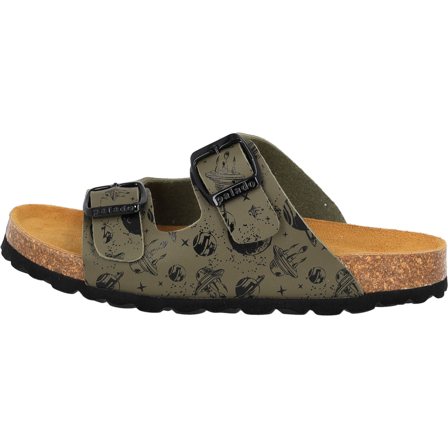 Palado Kids Korfu B Print, Pantoletten, Kinder, Khaki Planets