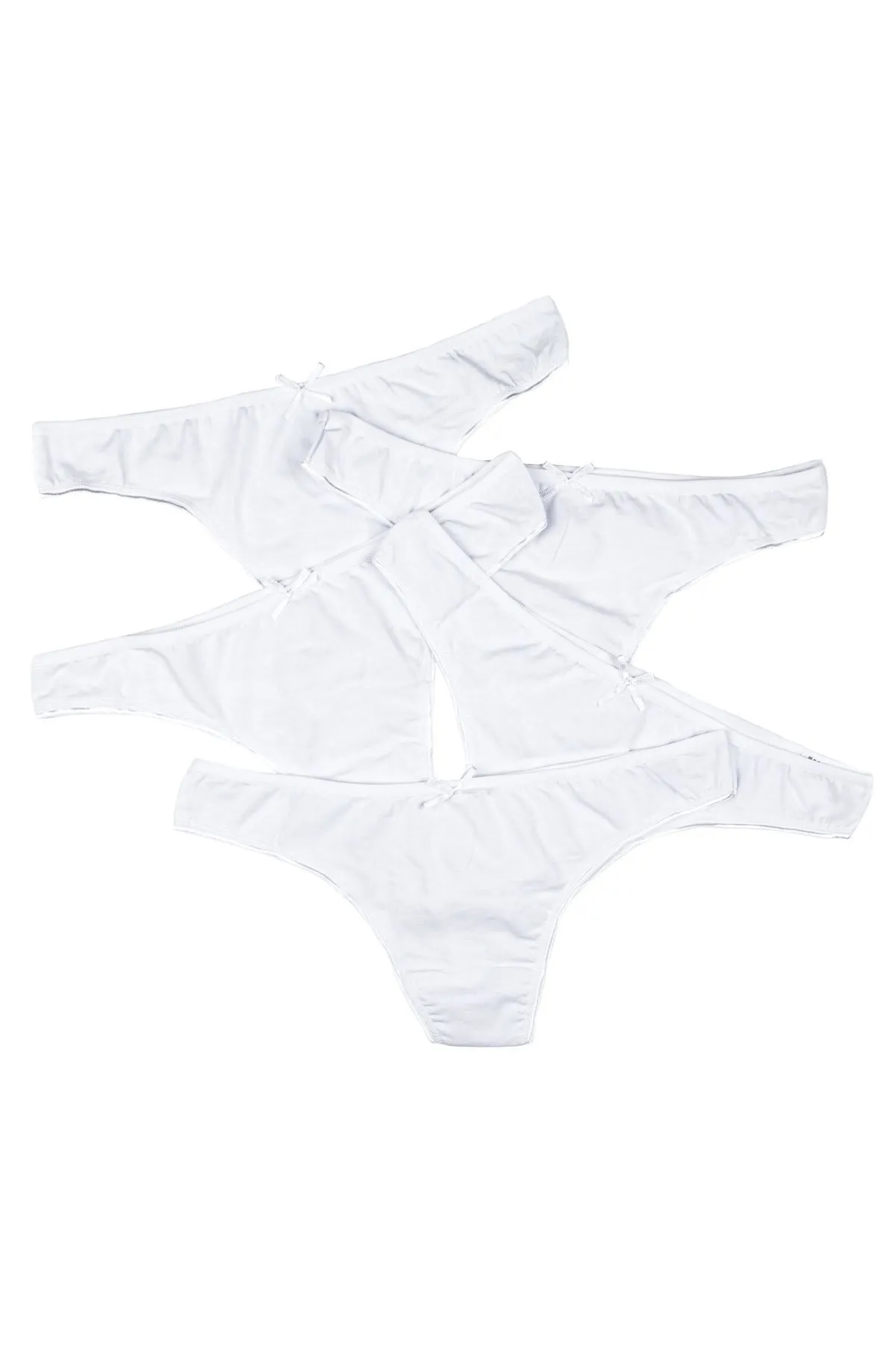 Nicoletta  Damen-Tangas, 5er-Pack, Weiß