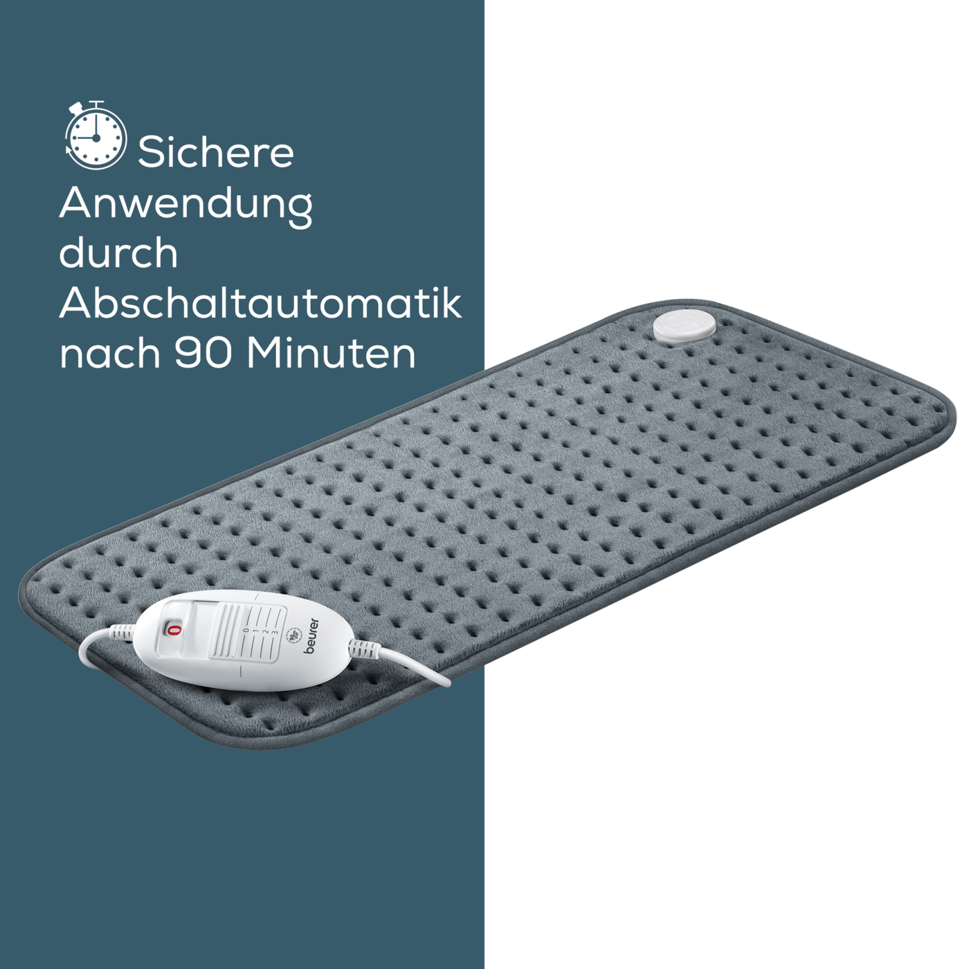 Beurer XXL Heizkissen HK 123 Cosy-Atmungsaktives Kuschel-Fleece Heizkissen im XXL-Format & 3 Wärmestufen
