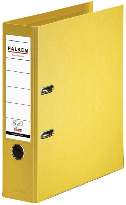 Falken Chromocolor Ordner DIN A4 80 mm Gelb 2 Ringe 11285517 PP (Polypropylen)