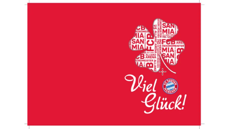 FC BAYERN MÜNCHEN SMU Glückwunschkarte Viel Glück