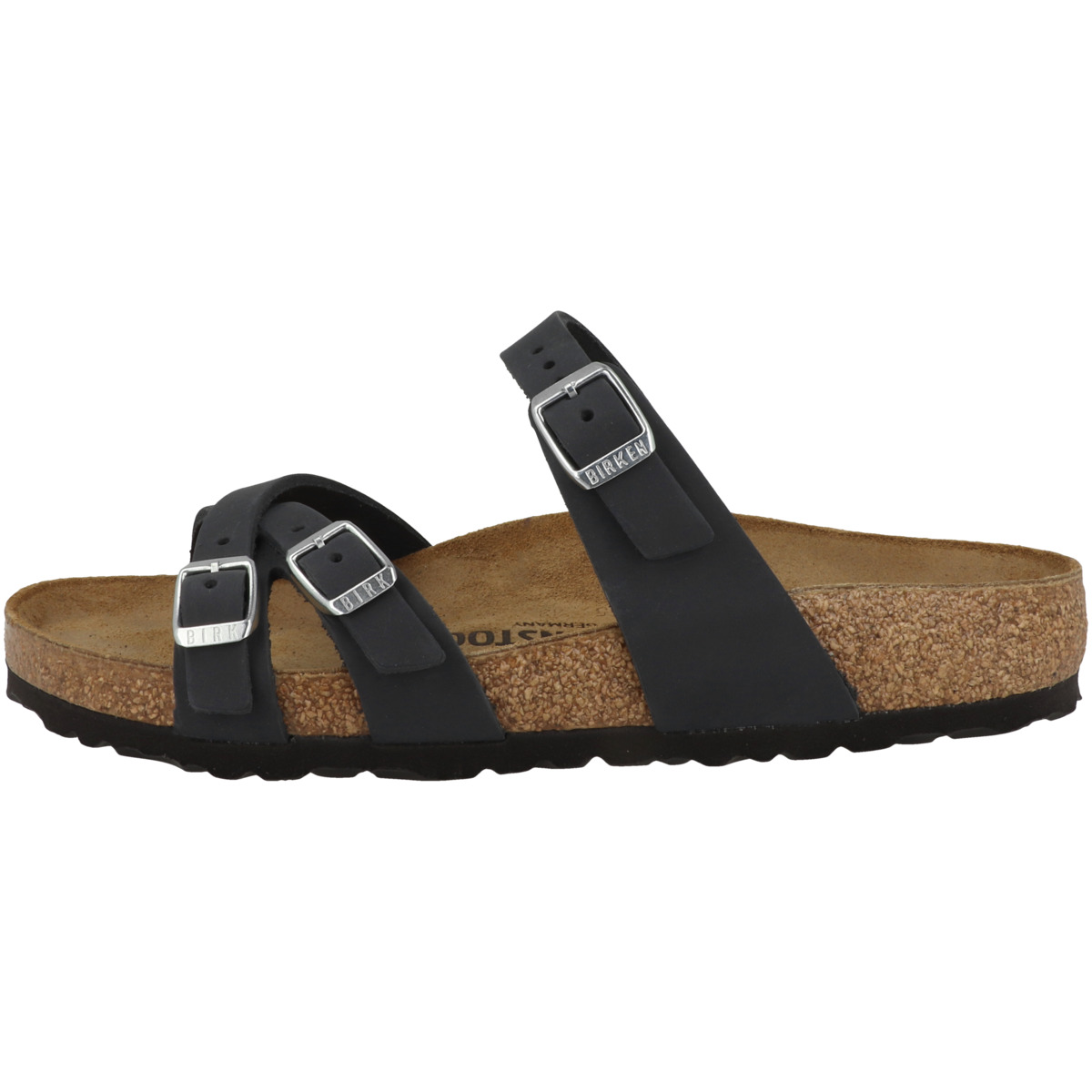 Birkenstock Franca geöltes Naturleder normal Sandale schwarz