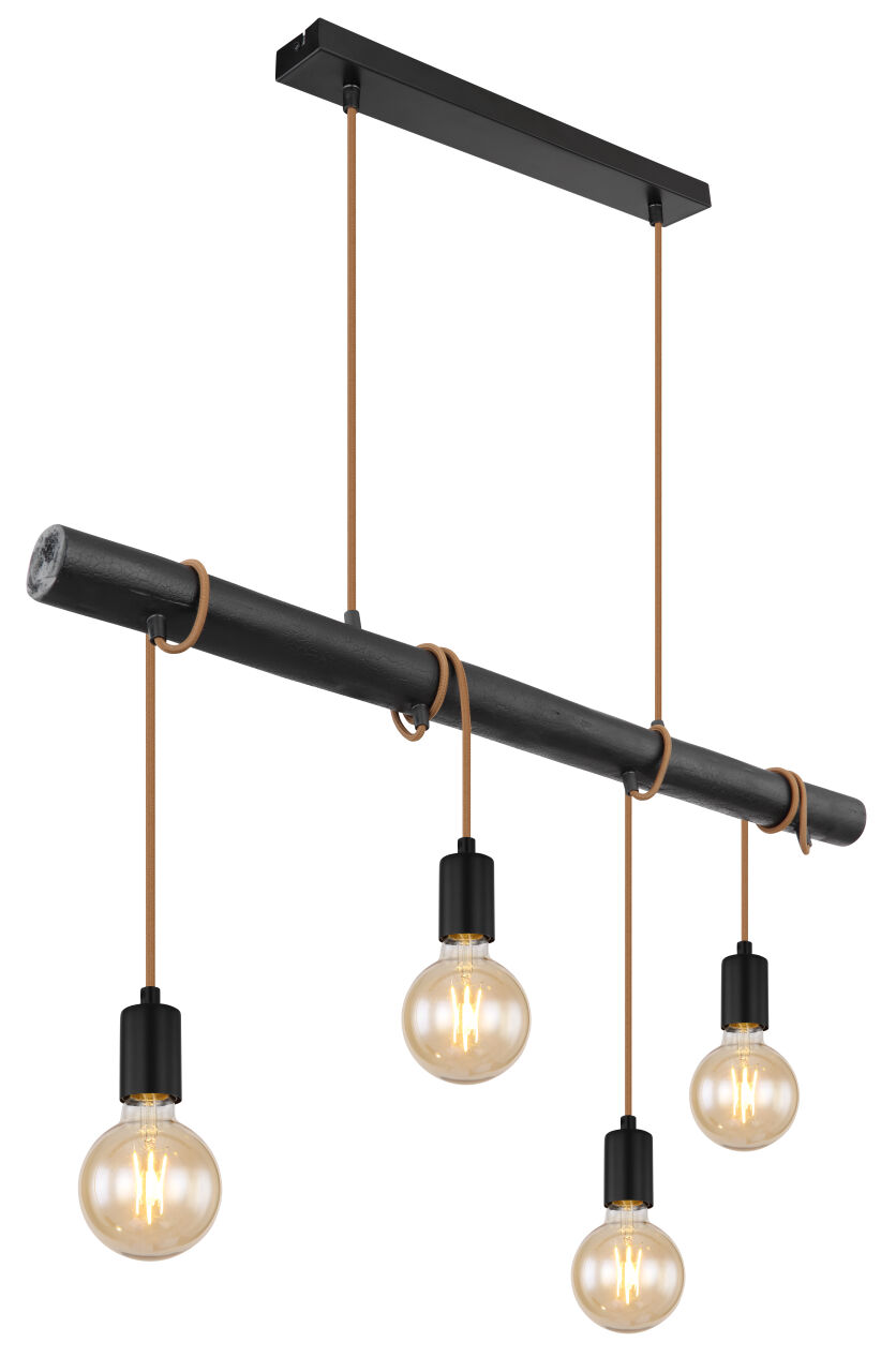 Globo Lighting - LEO - Hängeleuchte Metall schwarz matt, 4x E27