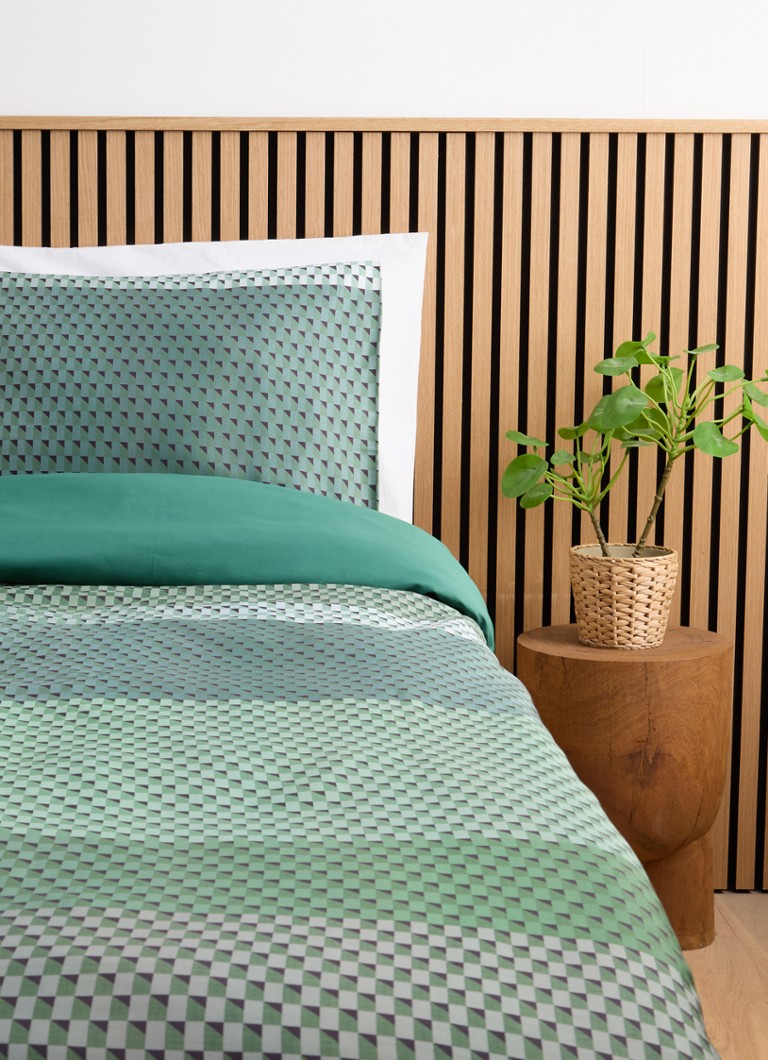BeddingHouse Dutch Design Love Song Green duvet cover made of organic cotton satin 220TC - includes pillowcase