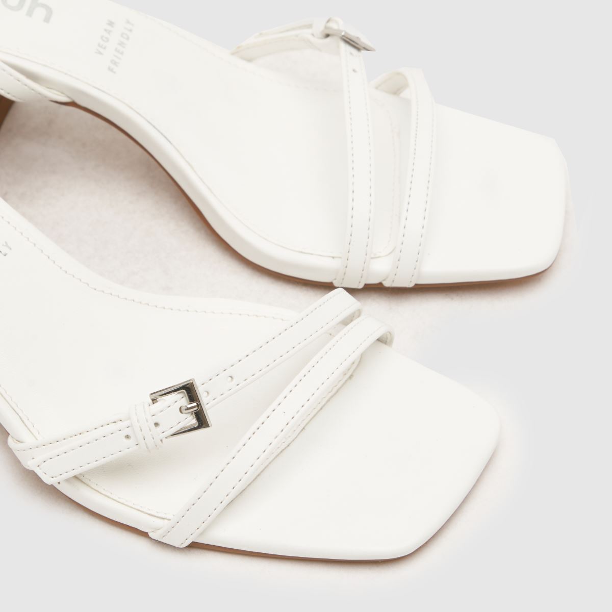 Schuh – Saturn – Vita höga klackar med remmar