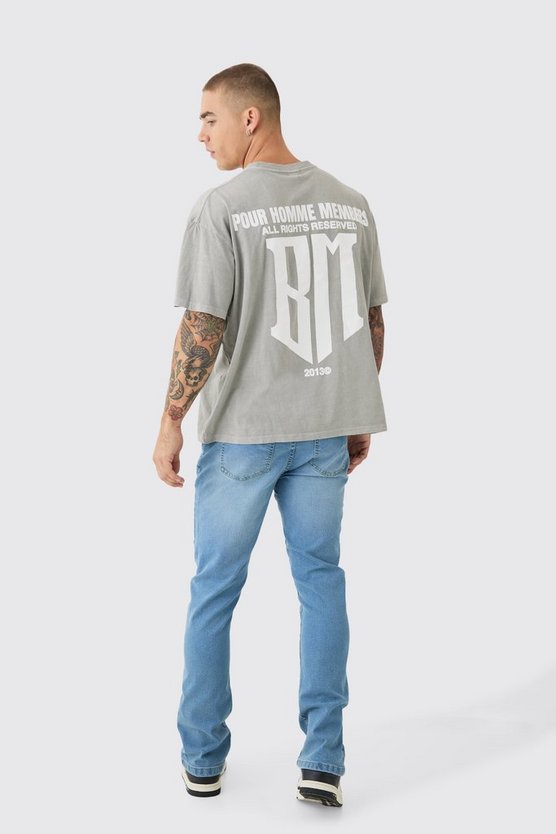 Skinny Stretch Schlagjeans in Hellblau