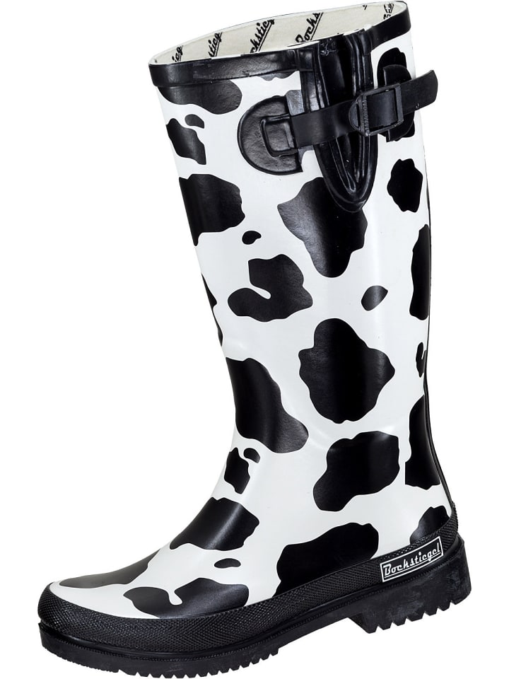 Bockstiegel Regenstiefel KUH in schwarz/weiß günstig kaufen