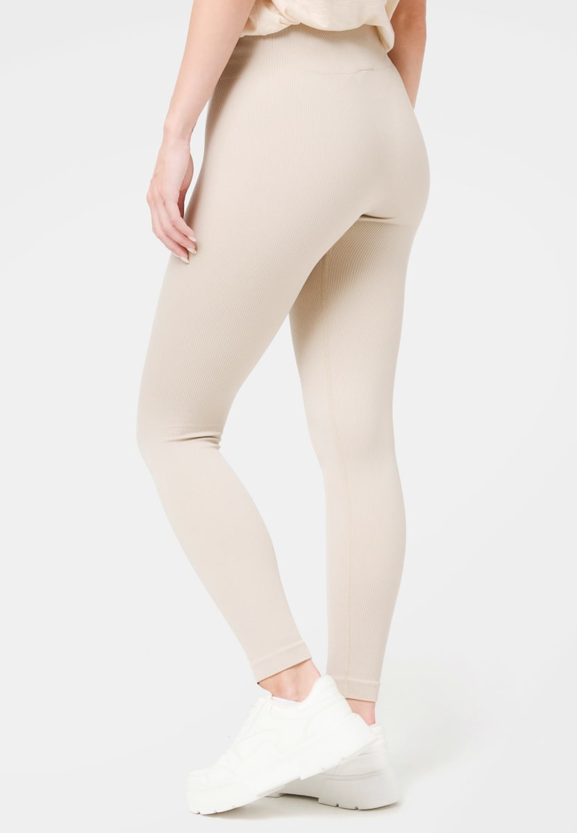 Leggings in Ripp-Optik beige, Gr. 40/42, 1 St