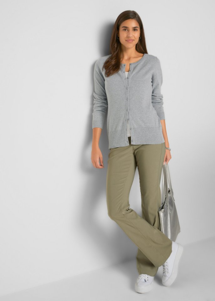 Basic Feinstrickjacke mit recycelter Baumwolle