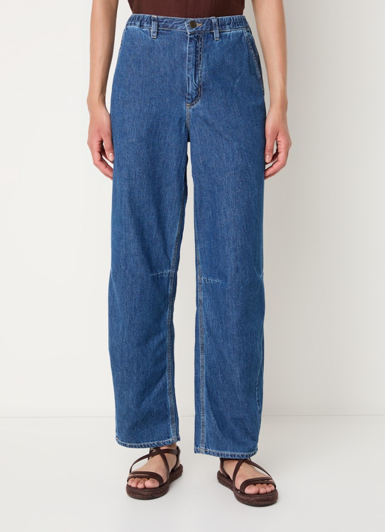 Calça jeans American Vintage Globey de cintura alta e modelagem solta, em mistura de algodão orgânico.