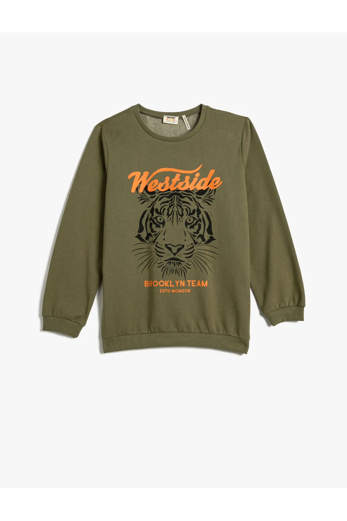 Koton  Sweatshirt mit langen Ärmeln und Rundhalsausschnitt mit Tigermuster