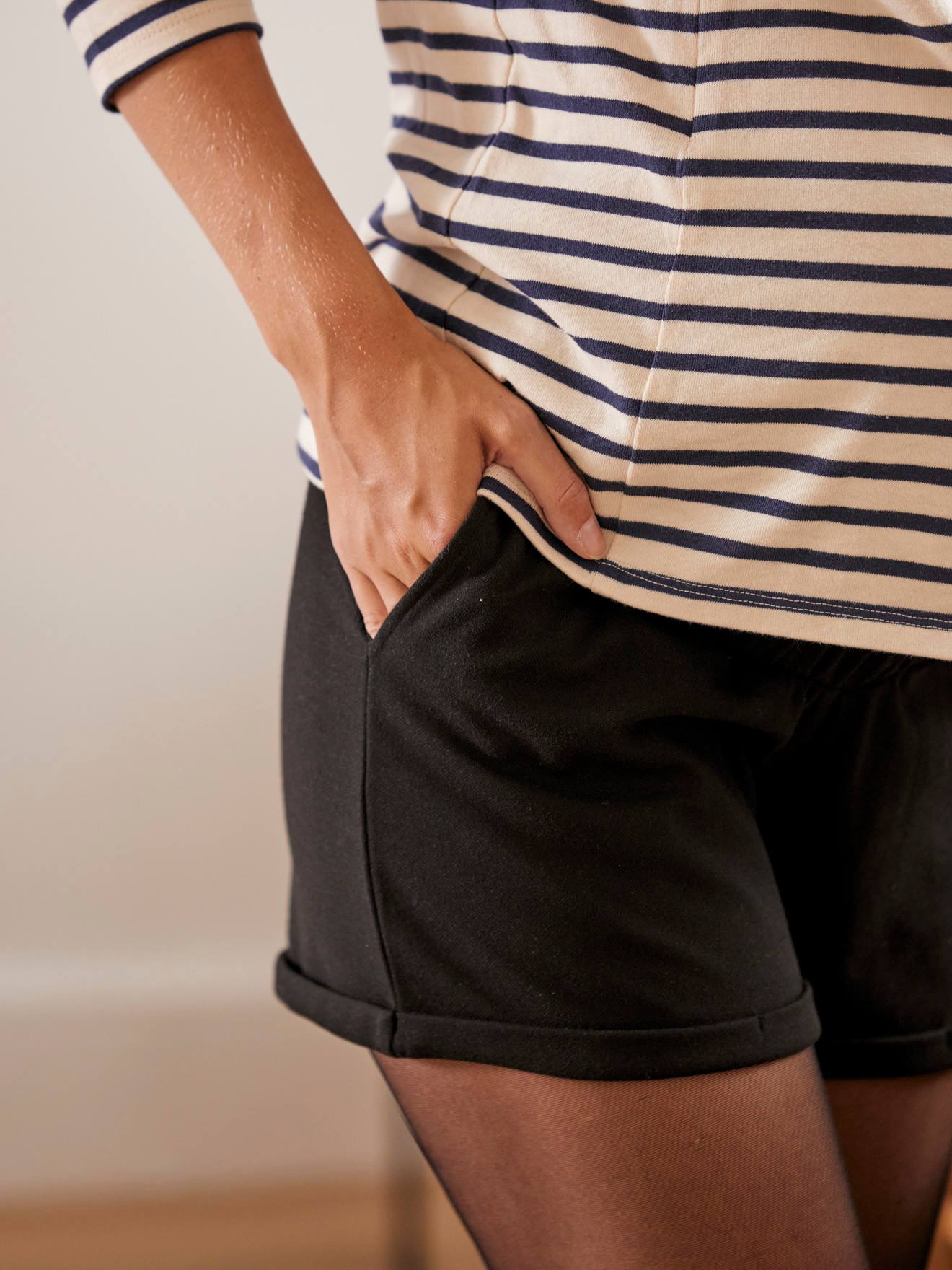 Vertbaudet Umstandsshorts aus Jersey Oeko-Tex - schwarz
