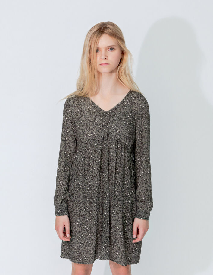 Robe kaki LENZING™ ECOVERO™ imprimé léopard fille