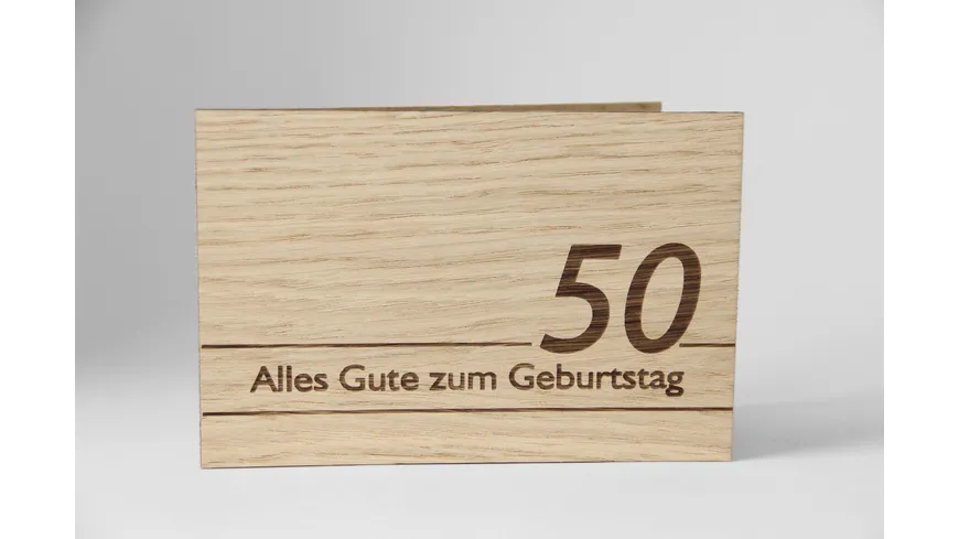 Original Holzgrußkarte - Alles Gute zum 50. Geburtstag