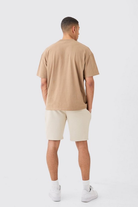 Lockere mittellange Basic Shorts