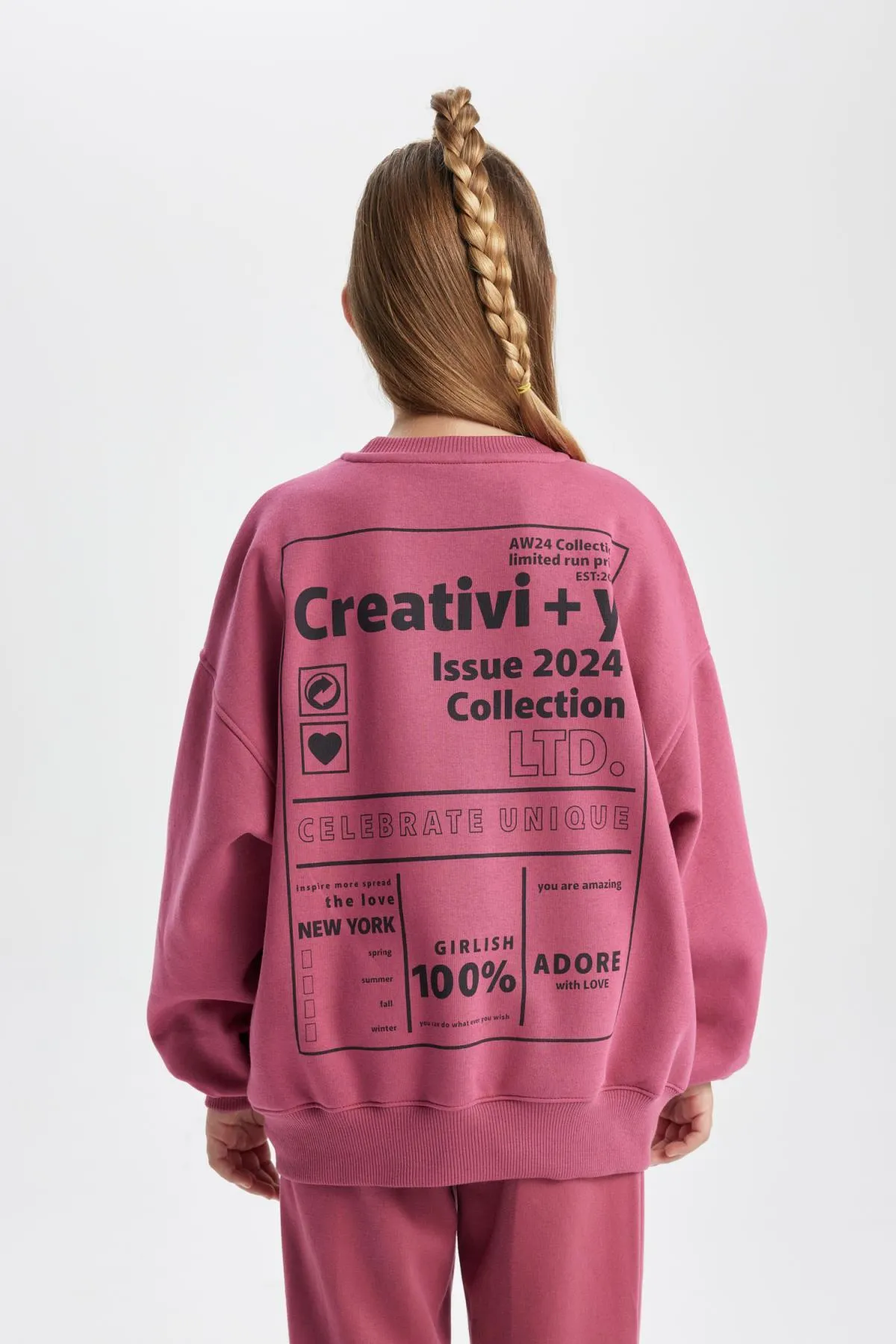 DeFacto  Dickes Mädchen-Sweatshirt in Oversize-Passform mit Rundhalsausschnitt und weicher, flauschiger Innenseite