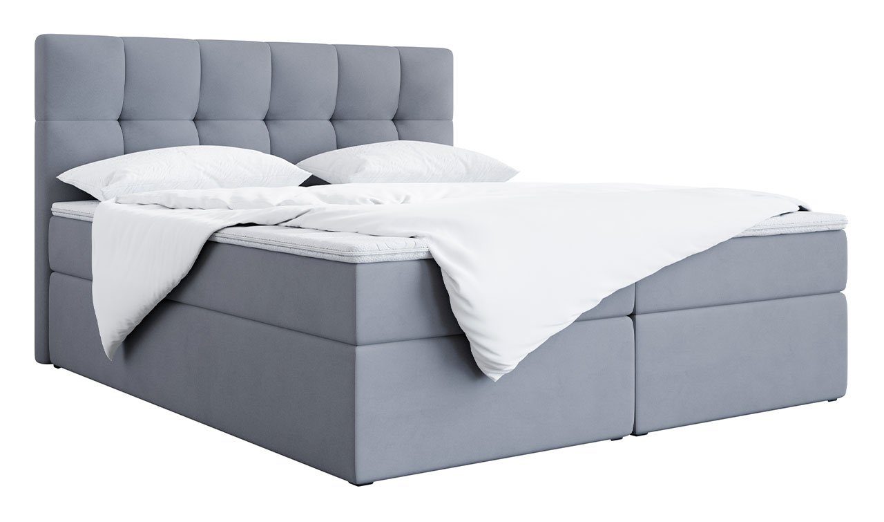 MKS MÖBEL Boxspringbett Rico, mit Bettkasten, Doppelbett mit Multipocket-Matratze und Topper