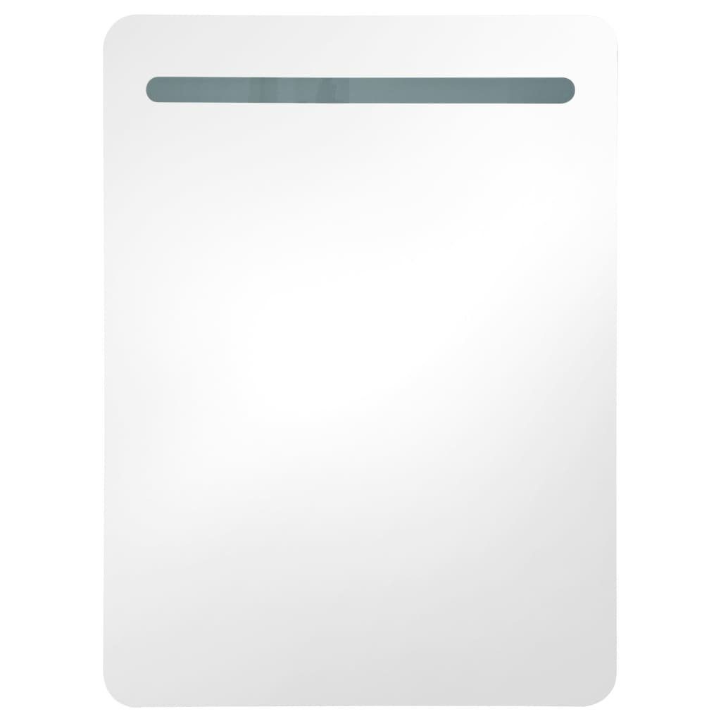 vidaXL Badezimmerspiegelschrank LED-Bad-Spiegelschrank Glänzendes Grau 60x11x80 cm (1-St)