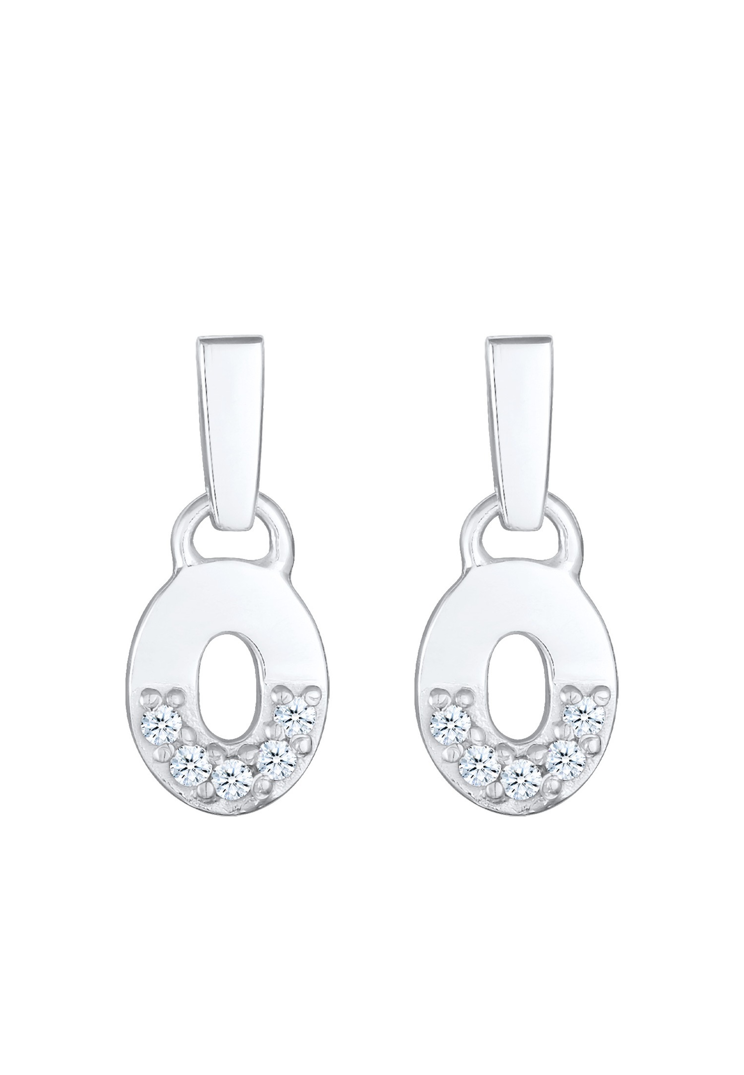 Elli DIAMONDS Женски округли привезак за минђушу са дијамантом (0,15 карата) од стерлинг сребра 925