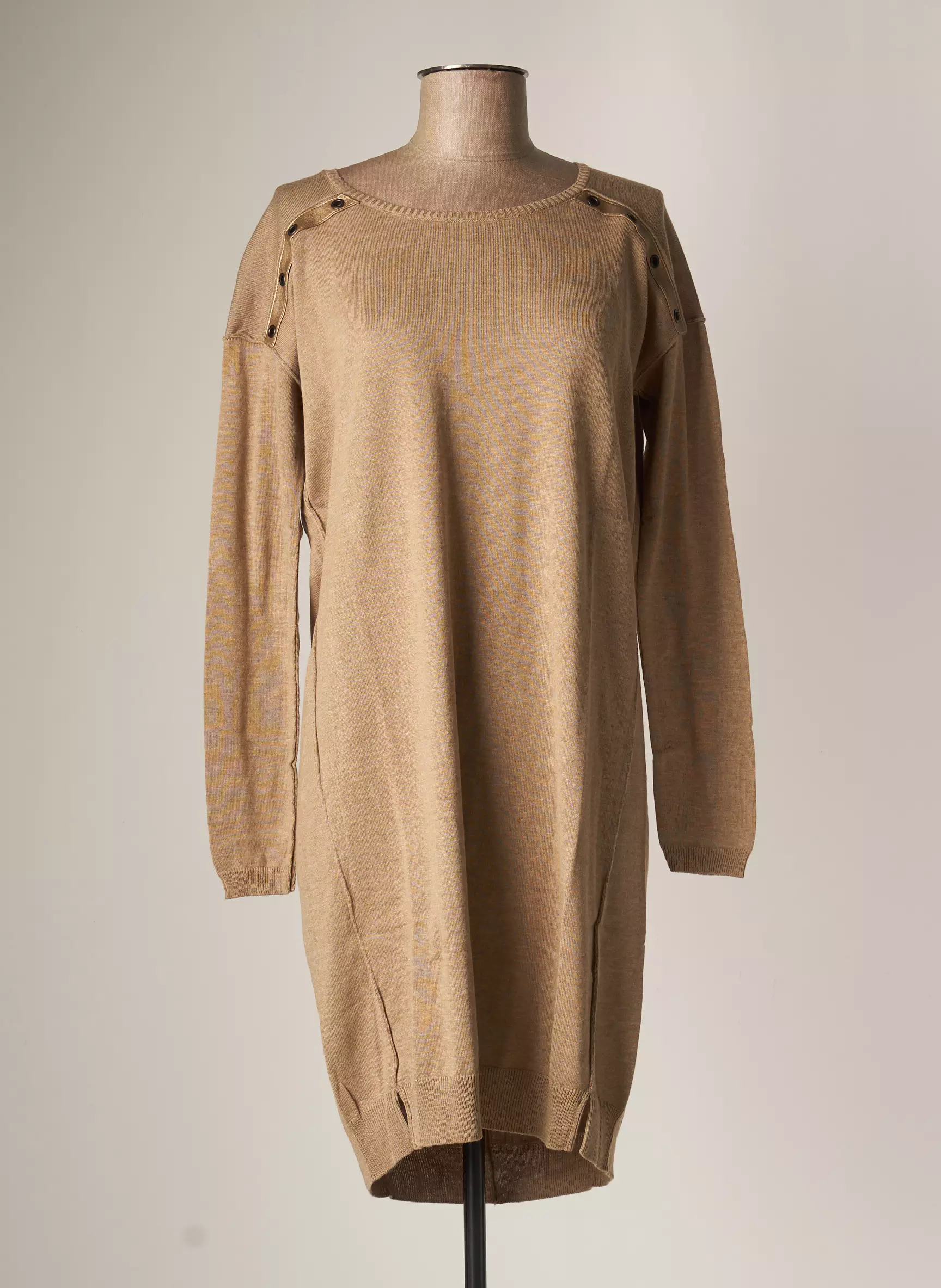 Ams Pure Robes Pulls Femme couleur beige