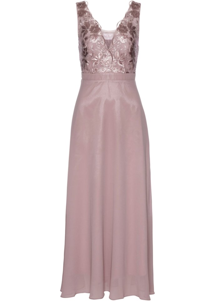 Chiffonkleid mit Pailettenstickerei