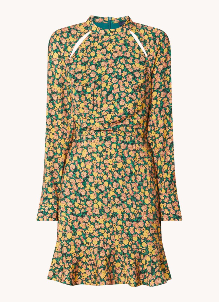 Rochie scurtă Aleezia de la French Connection, cu imprimeu floral și decupaje.