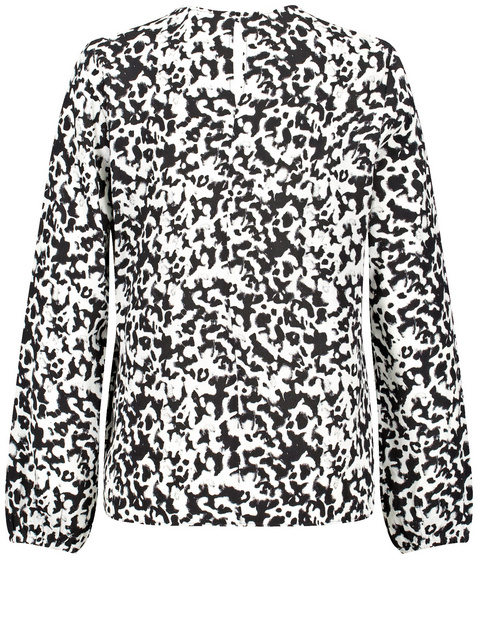 Print-Bluse mit rundem Ausschnitt