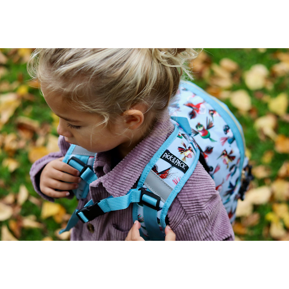 Kinderrucksack S Birds Dusty Blue