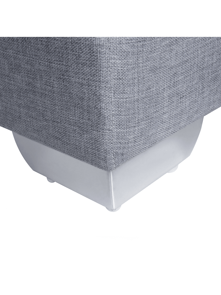 Beliani Doppelbett PRESIDENT in Grau/Silber - (W) 190 x (H) 90 x (L) 210 cm günstig kaufen onesize