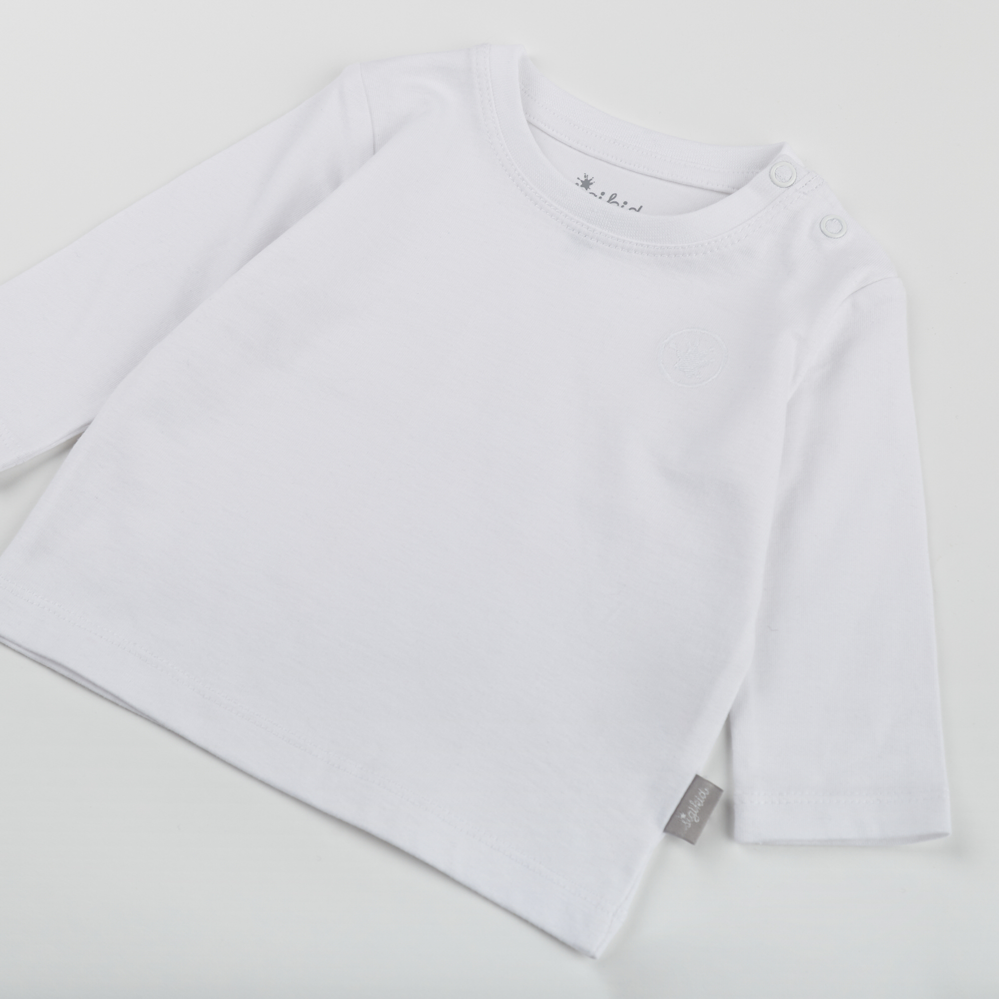 Baby Langarmshirt im 2er Pack, weiß