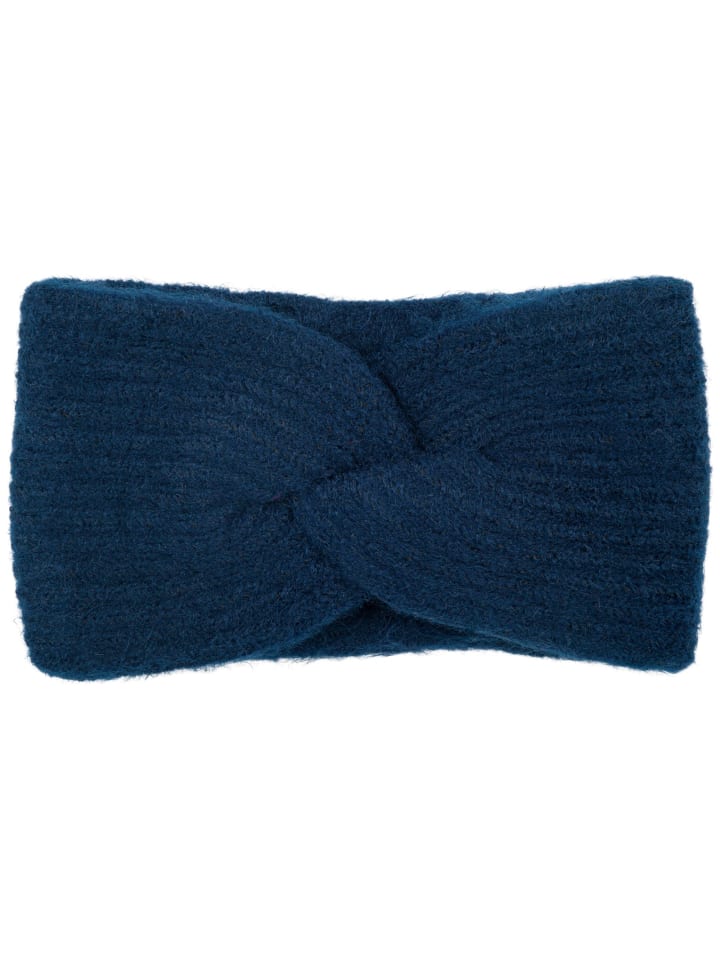 styleBREAKER Strick Stirnband mit Perlrippen Muster und Knoten in Dunkelblau günstig kaufen onesize