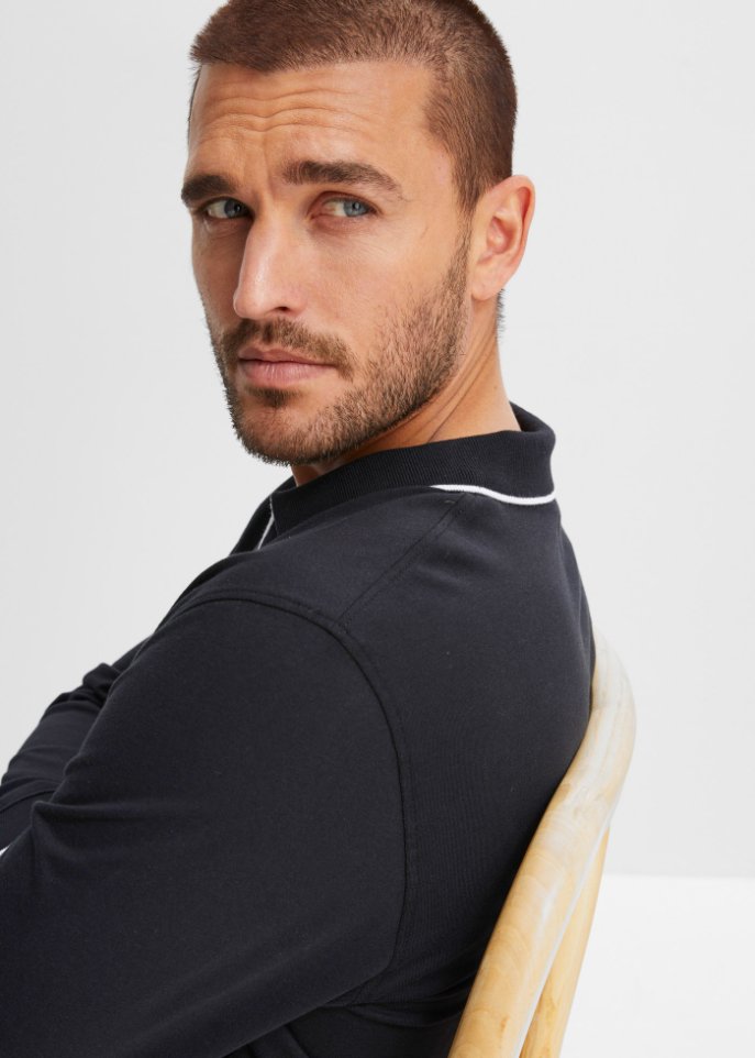 Langarm - Poloshirt aus Bio-Baumwolle