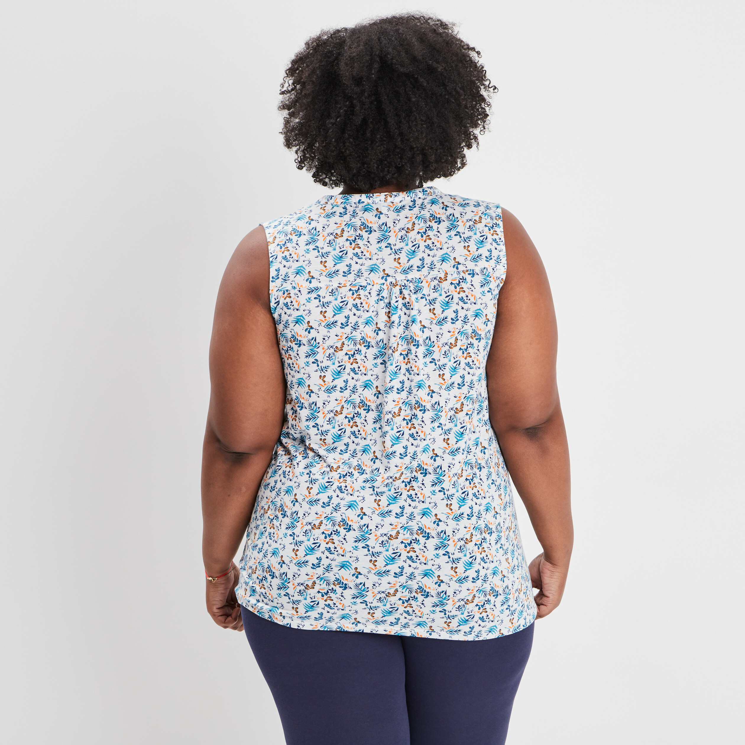 Débardeur bretelles larges blanc femme grande taille | La Halle