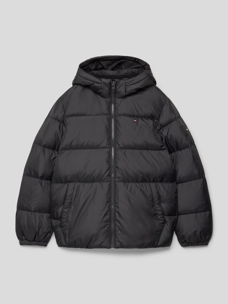 Steppjacke mit Label-Details Modell 'ESSENTIAL' in schwarz