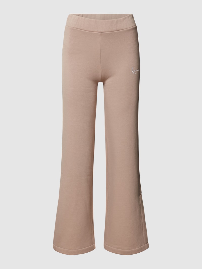 Sweathose mit Label-Stitching in taupe