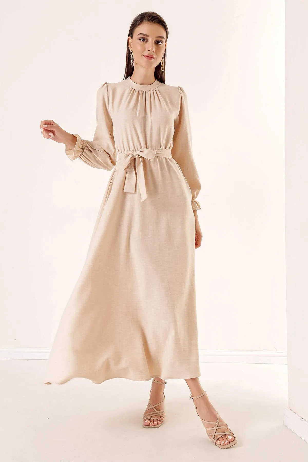 By Saygı  Kleid - Grau - A-Linie