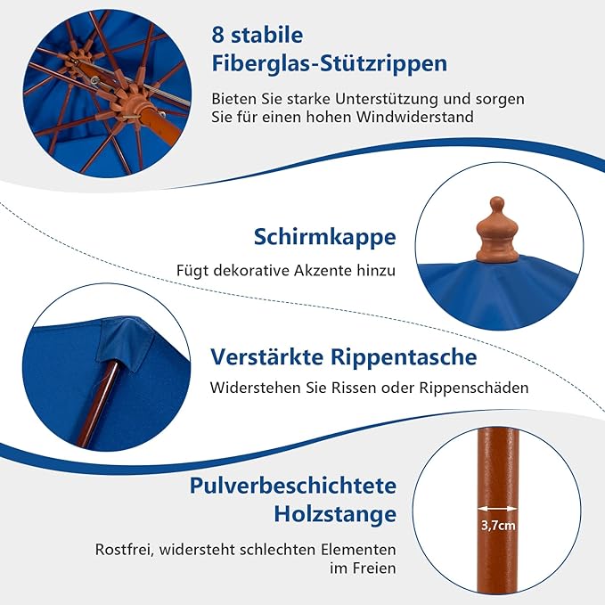 Costway Sonnenschirm 260 cm