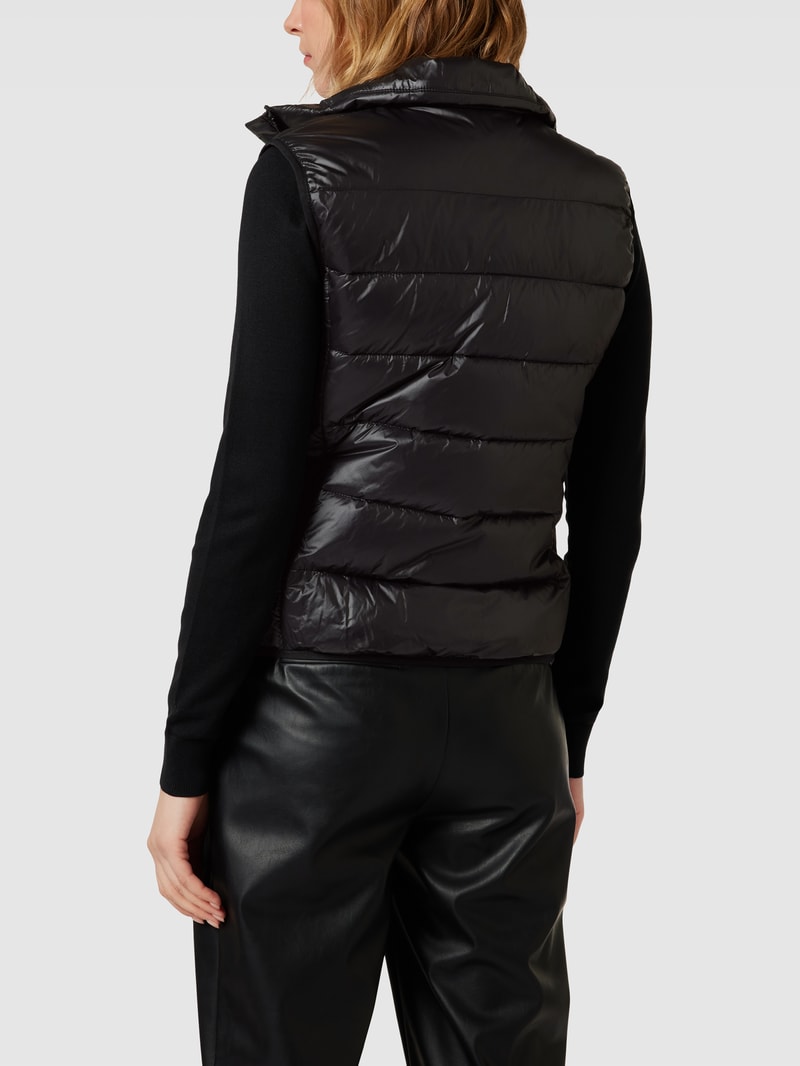 Steppweste mit Label-Print Modell 'FANDICIA' in schwarz