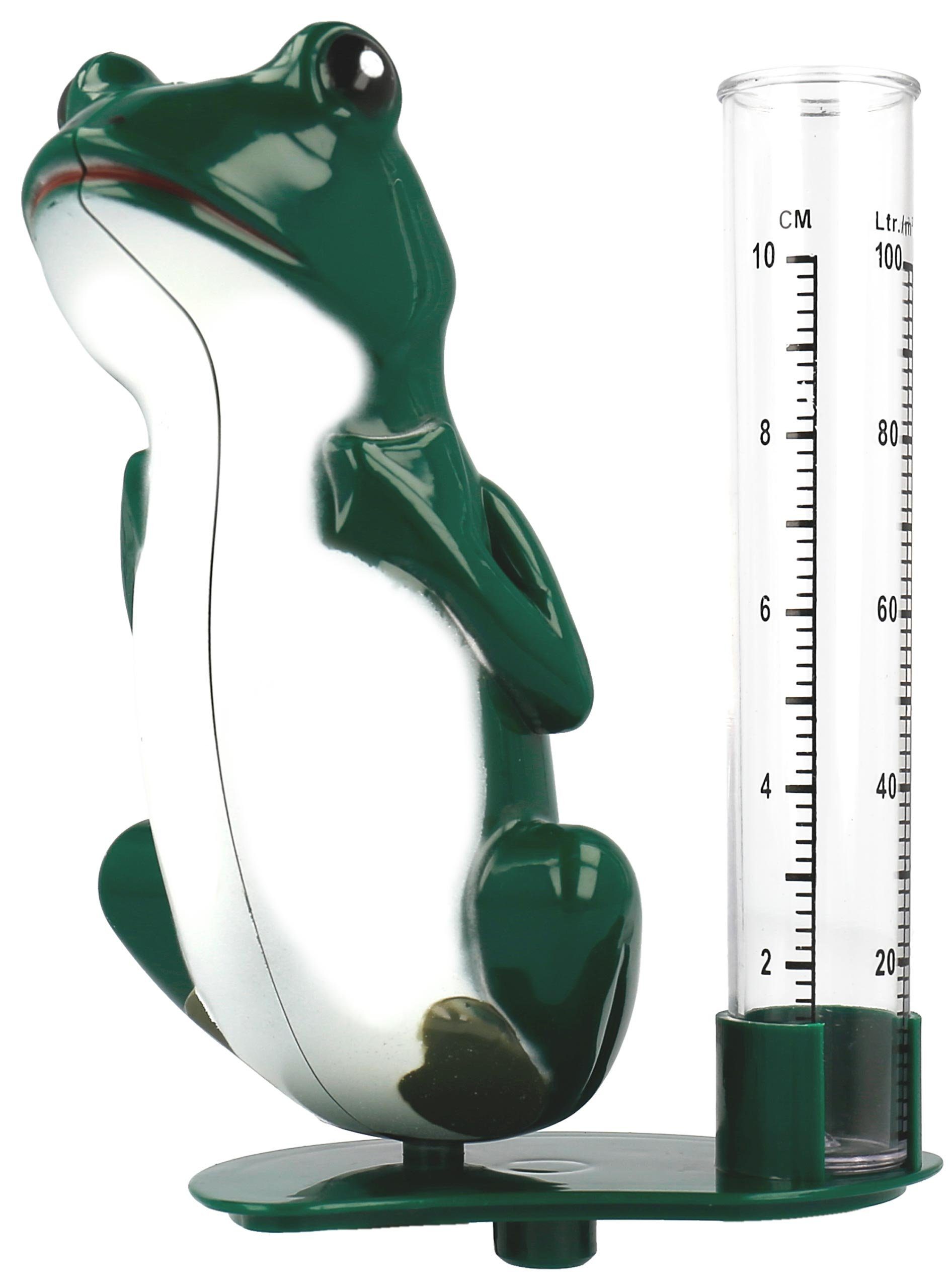Lantelme Regenmesser Frosch und Gartenthermometer Sonne Regenmesser (Metall Erdspieße, inkl. 2x 40cm Erdspieß Metall)
