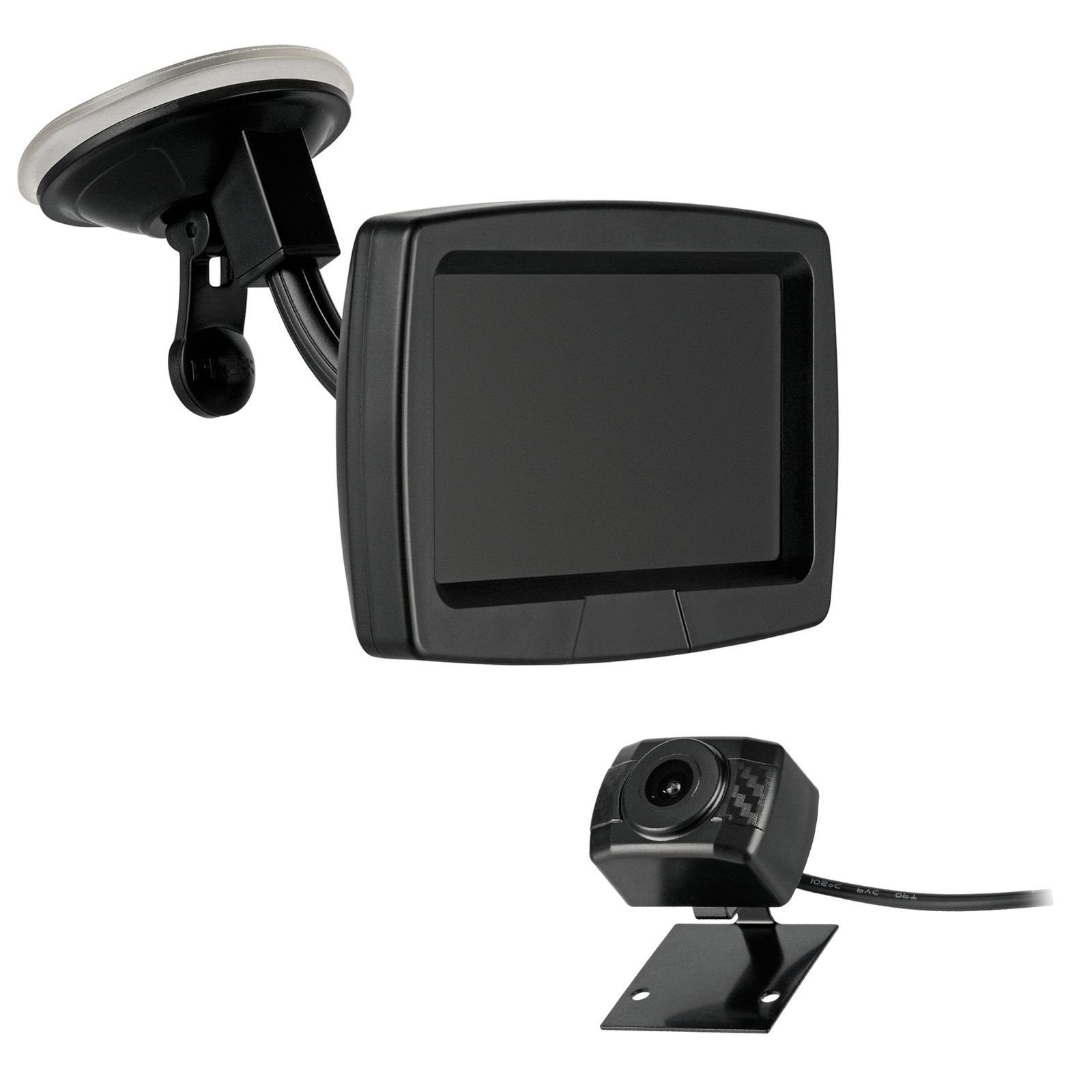 CARMATRIX BDW-430 Rückfahrkamera (Funk-Rückfahrsystem mit Monitor und Auto AHD Rückfahrkamera, 170°, HD Auflösung, IPS Monitor, für Nummernschild, Kennzeichenhalter)