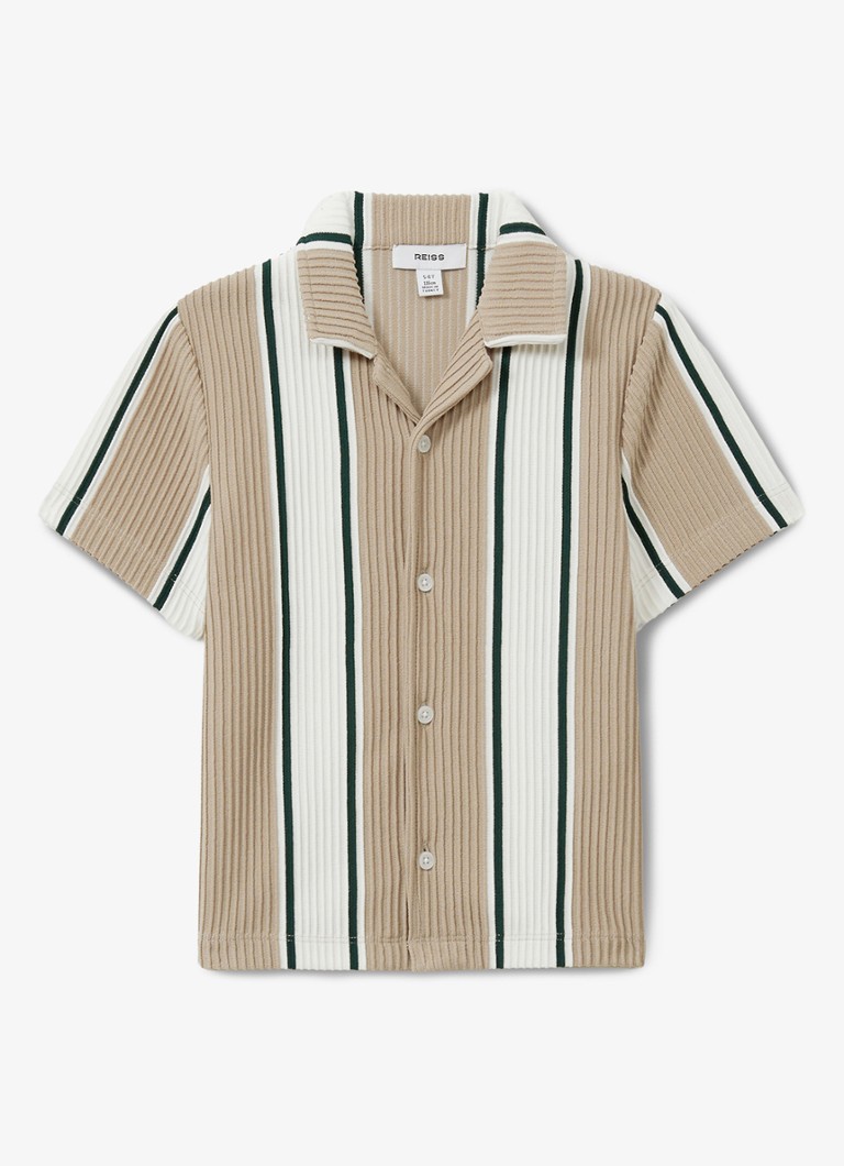 Blusa Reiss Alton com estampa listrada e estrutura canelada.